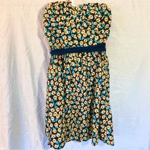 Strapless Floral Dress